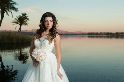 Westin Lake Las Vegas Wedding Photographer | Sunset With Orange Rocks | Las Vegas Wedding Photography | Images by EDI