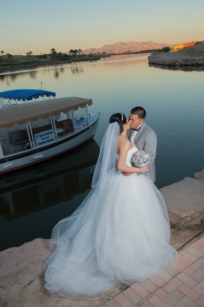 Lake Las Vegas Wedding Photography at sunset