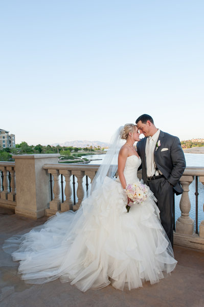 Hilton Lake Las Vegas Wedding Photography on the bridge