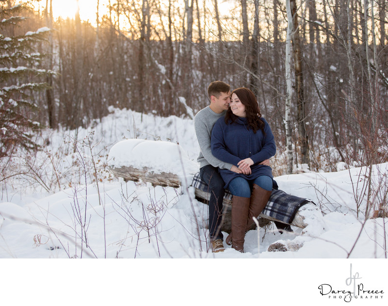 Edmonton winter engagement photos