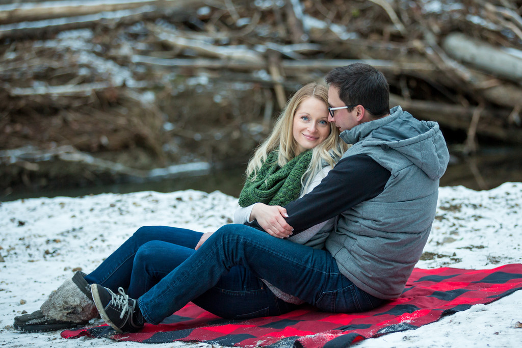 Mill Creek Ravine Winter Engagement Portraits