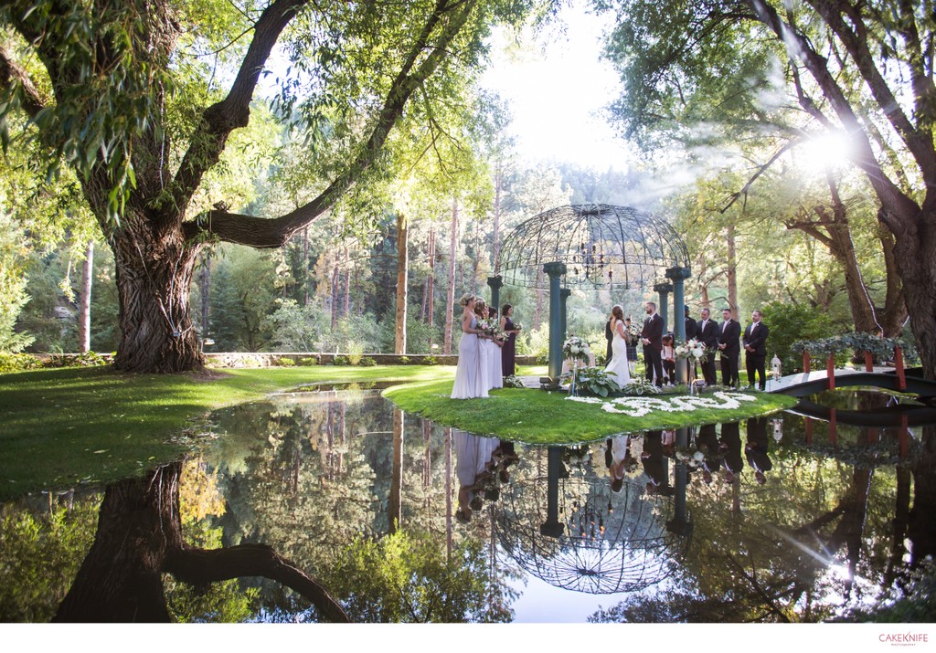 Wedding Gazebo Reflection at Dunafon Castle