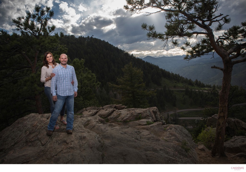 Golden Colorado Mountaintop Engagement Shoot