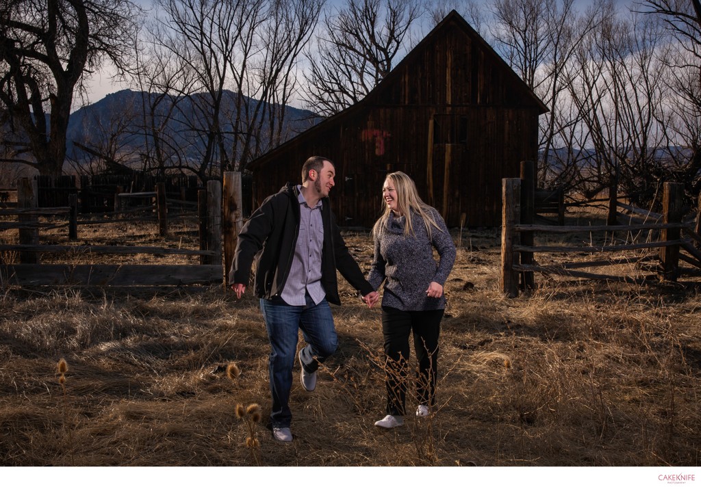 Boulder Colorado Old Rustic Barn Engagement Shoot