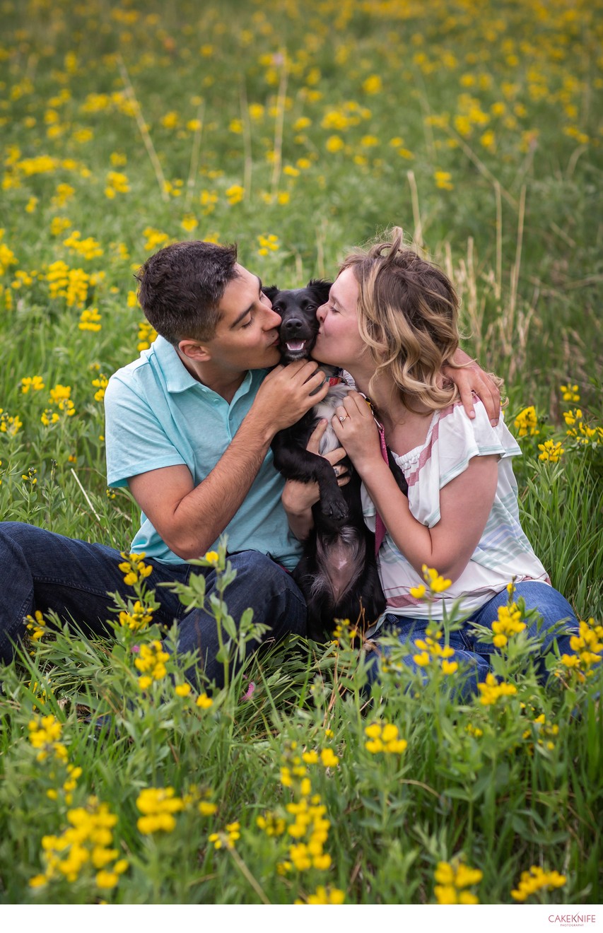 Boulder Colorado Spring Engagement Shoot with pets