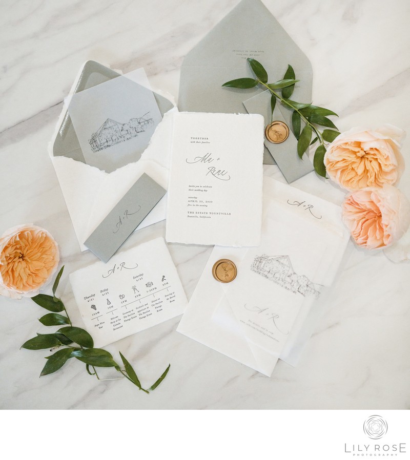 Invitation Suite Wedding The Estate at Yountville