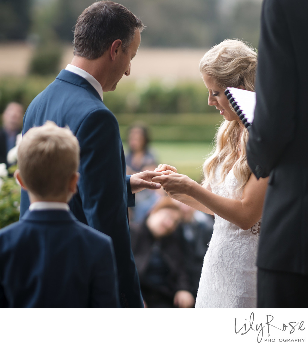 Ceremony Ring Exchange at Ledson Winery
