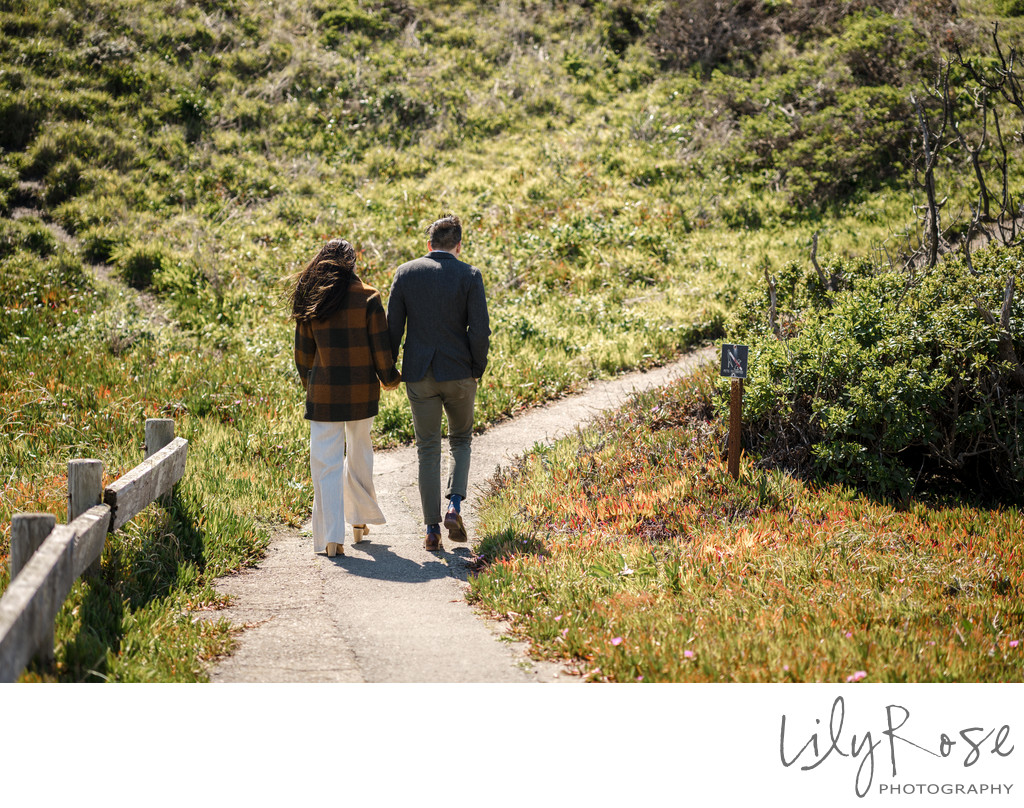 Walking Point Reyes Station Sonoma Wedding Photographer