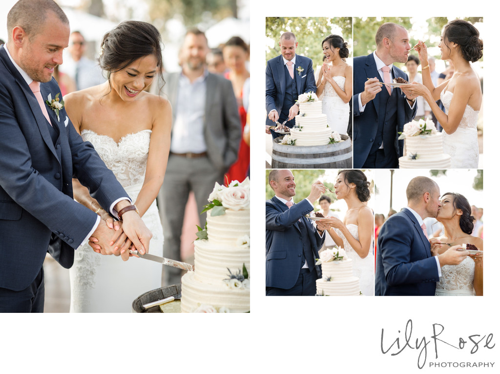 Bride and Groom Sonoma Photographers Wedding Kunde Cake