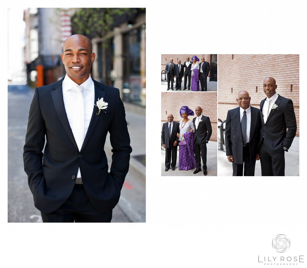 Groom Family Photos in San Francisco St. Regis Hotel