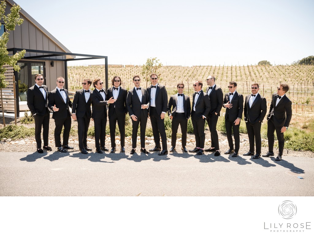 Stanly Ranch Black Tie Wedding Groomsmen Photographer