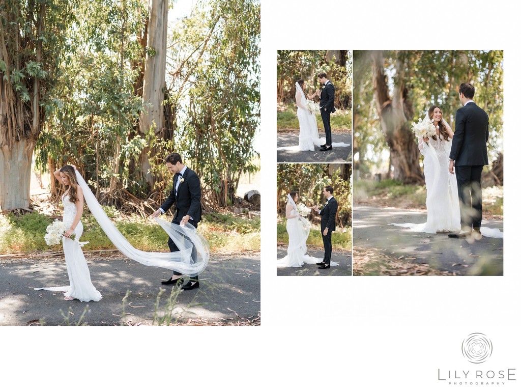 First Look Stanly Ranch Black Tie Wedding Photography