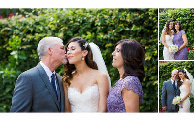 Bride with Mom and Dad in Napa