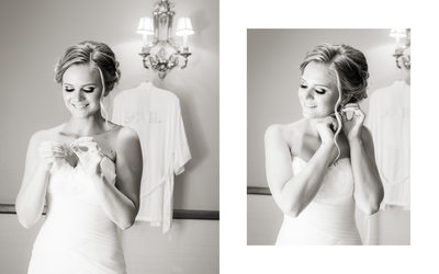 Bride Putting On Earrings Fairmont San Francisco 
