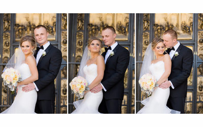 Groom With Bride Front of Church San Francisco