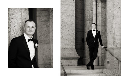 Groom in Front of Church San Francisco