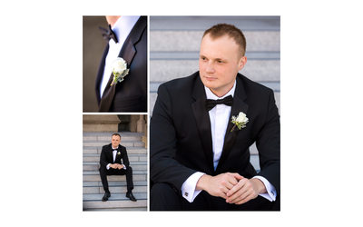 Groom on Church Stairs San Francisco