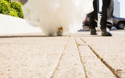 Walking Bride and Groom Fairmont San Francisco  