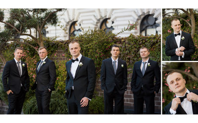 Groom Portraits with Groomsmen Fairmont San Francisco 
