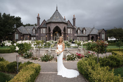 Beautiful Bride Photographer in front of Ledson Winery