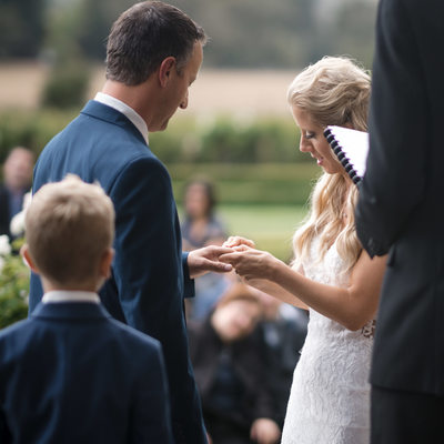 Ceremony Ring Exchange at Ledson Winery