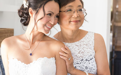 Cornerstone Sonoma Wedding Photographers Bride with Mom