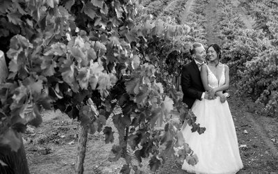 Vineyards Villa San Juliette Wedding Black and White
