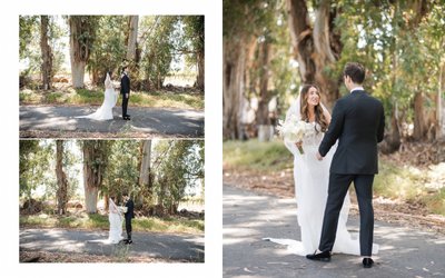 First Look Stanly Ranch Black Tie Wedding Photographer