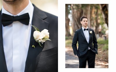 Groom Stanly Ranch Black Tie Wedding Photographer