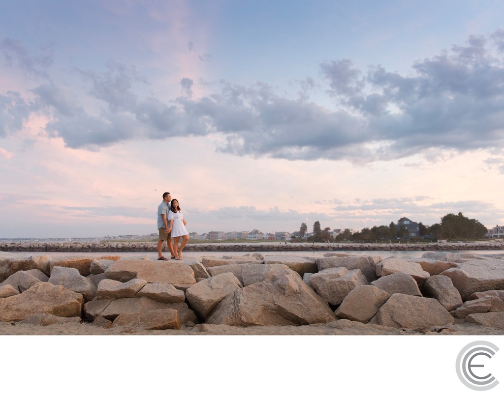 Beach Engagement Session in Maine
