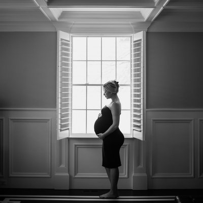 Black and White Maternity Photography in Boston