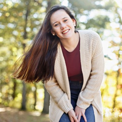 Cozy cardigan wardrobe choice for senior session in Boston