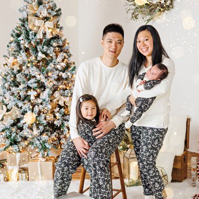 Family holiday portraits in Boston Area