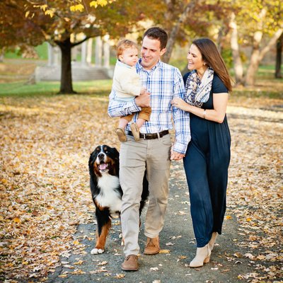 Fall Family Photos with Dog