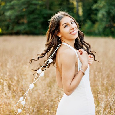boston high school senior photography in the fields of tall grass