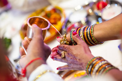Detailed shot of indian wedding ceremony