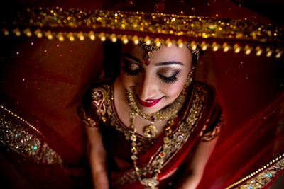 Asian wedding bridal portraits-Oshwal Centre wedding bridal portrait