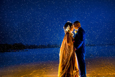 Snow wedding portrait by indian wedding photographer nik thakar