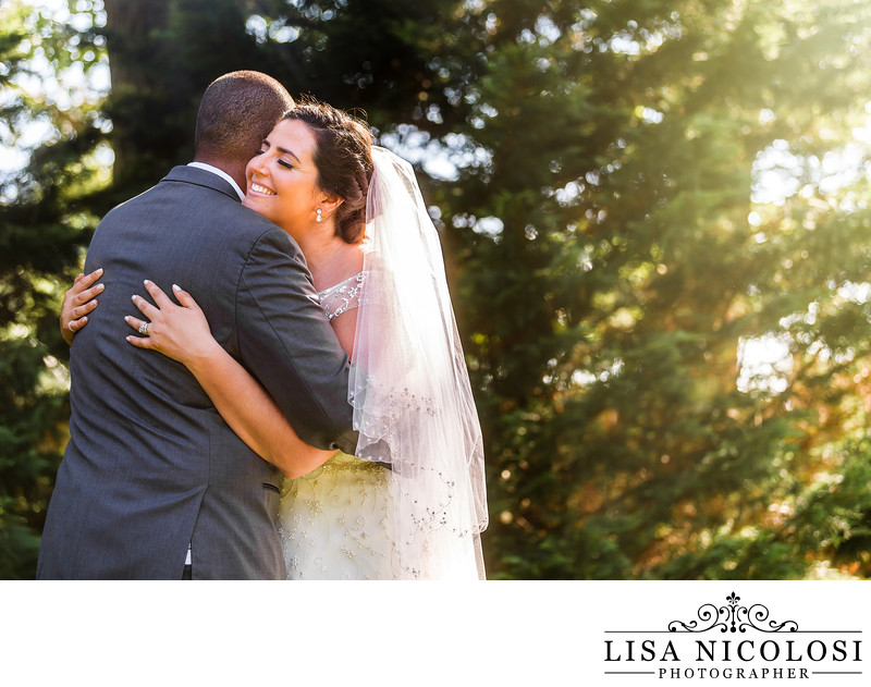 Bride and Groom Hugging - East Hampton Wedding