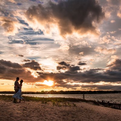 East End Engagement Sunset Photo