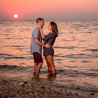 Engagement at 67 Steps Beach - Greenport NY