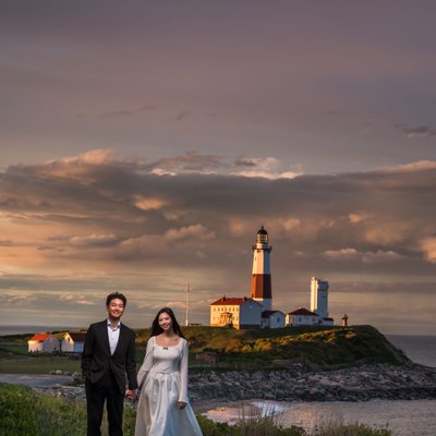 Montauk Lighthouse Surprise Marriage Proposal at Sunset