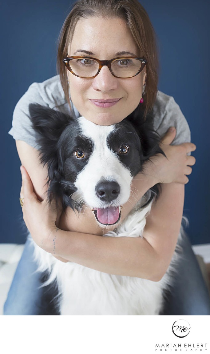 This is me and my pup mr jones in our Denver studio