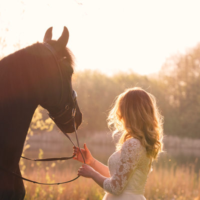 After wedding trouwfoto met Fries paard