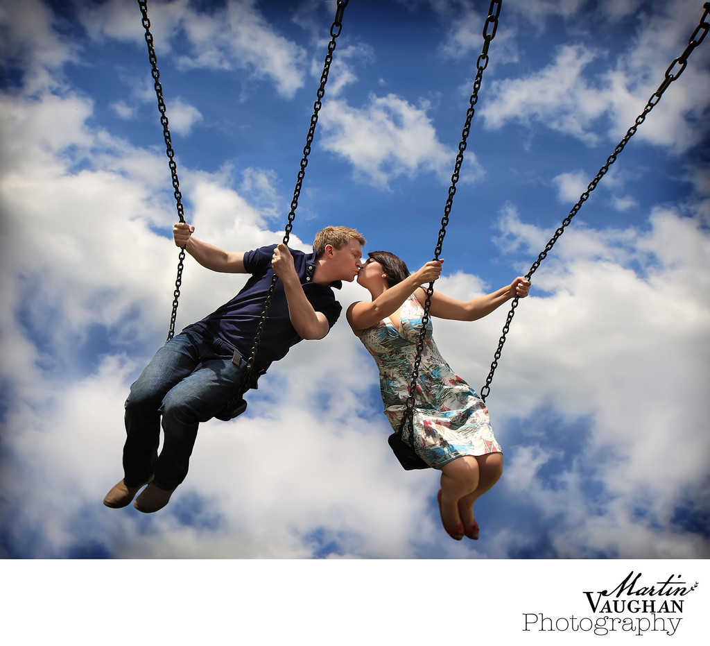 Quirky engagement photographer in colwyn bay