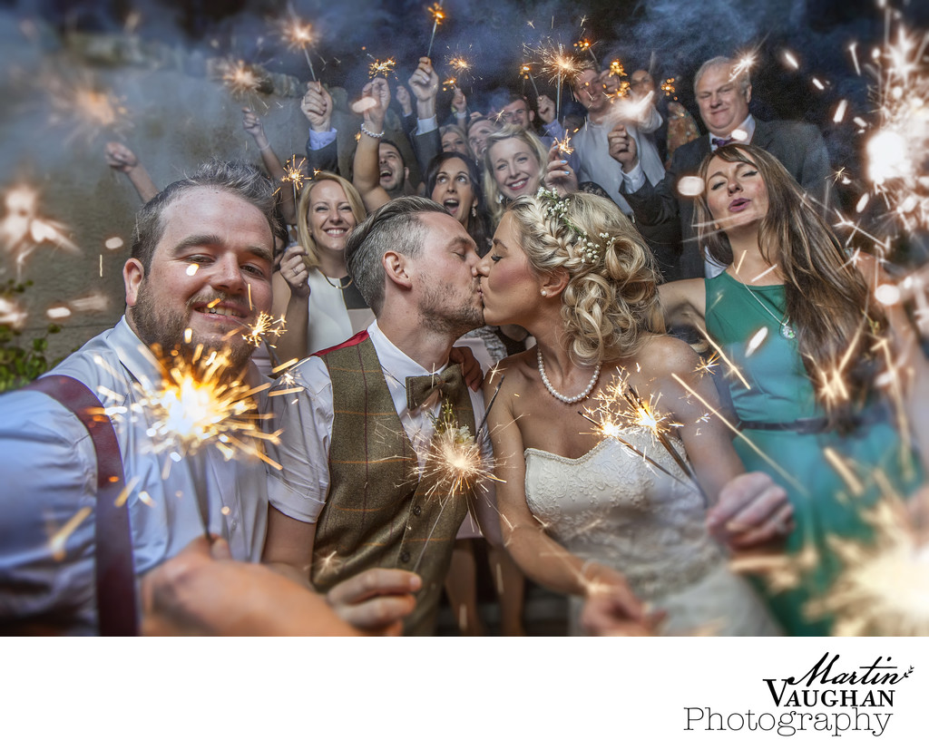 Bodnant welsh food wedding photography sparklers