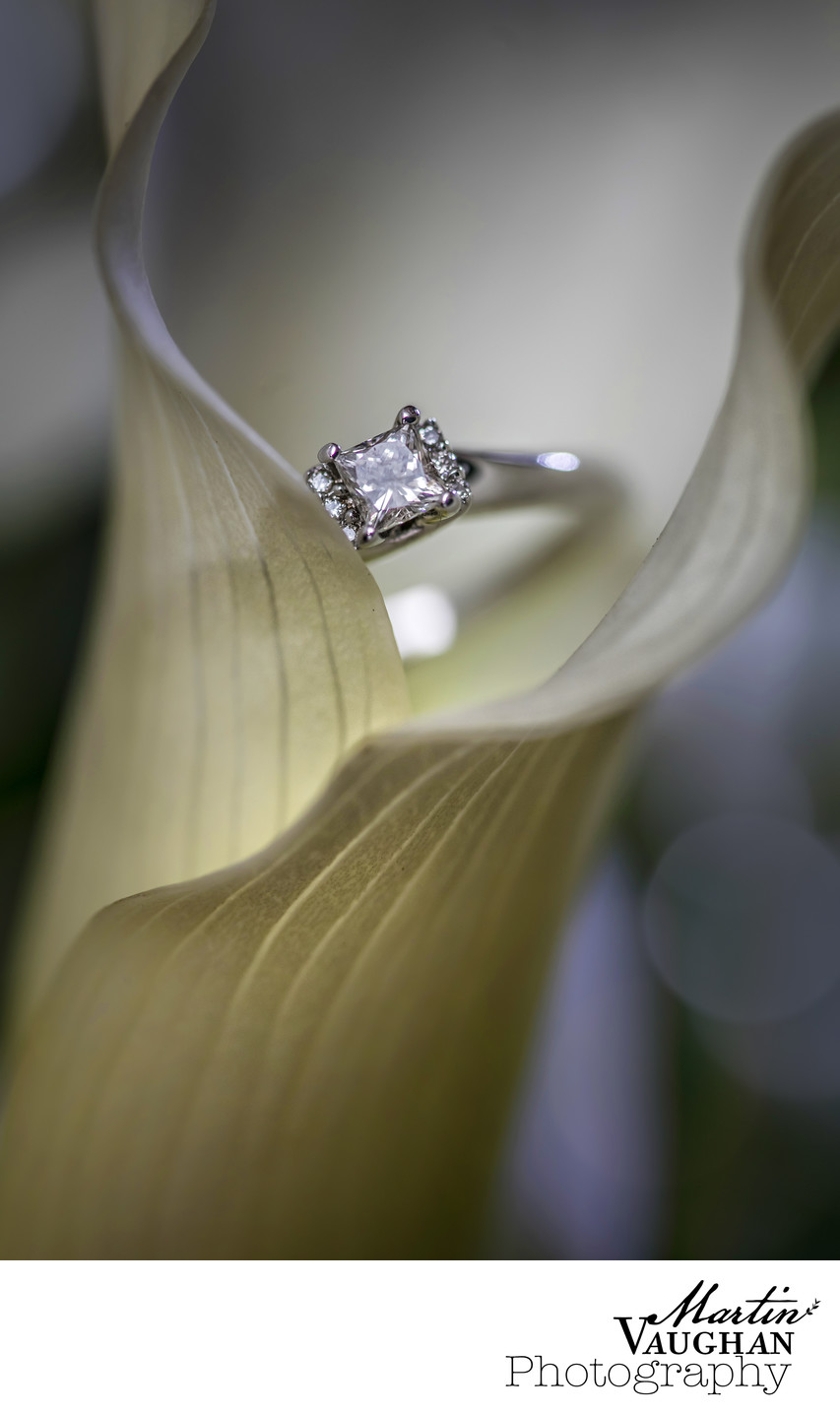 Wedding flowers and rings photography Martin Vaughan