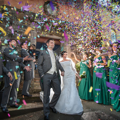 Colourful portmeirion wedding photography