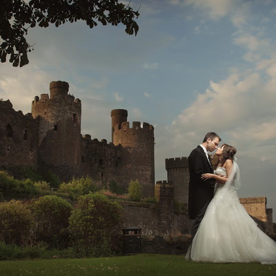 Quay Hotel and Spa romantic sunset wedding images Conwy