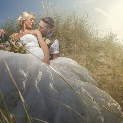 Beach wedding photography conwy north wales